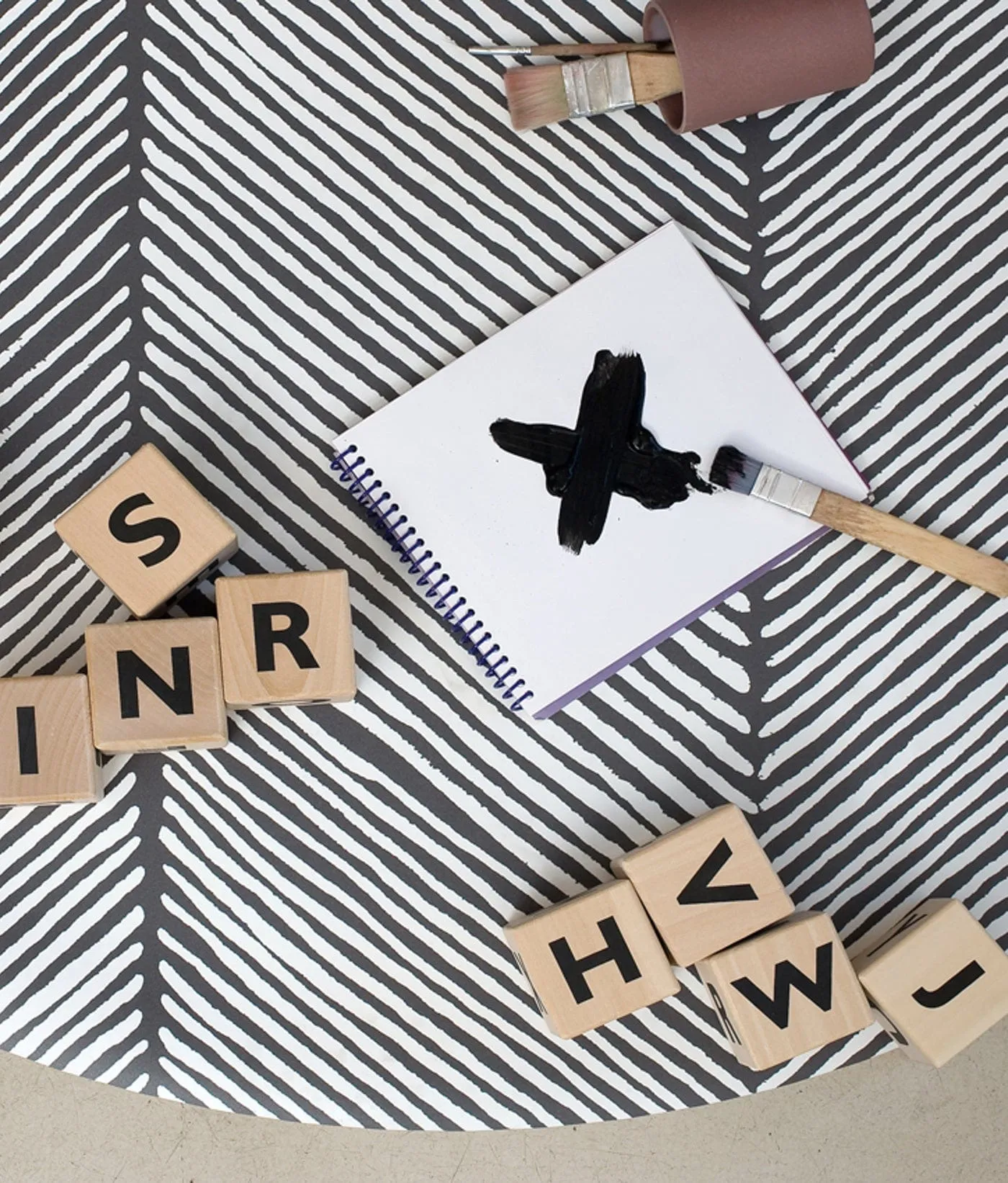 Premium High Chair Splat Mats | Sandy Lines - Anchor