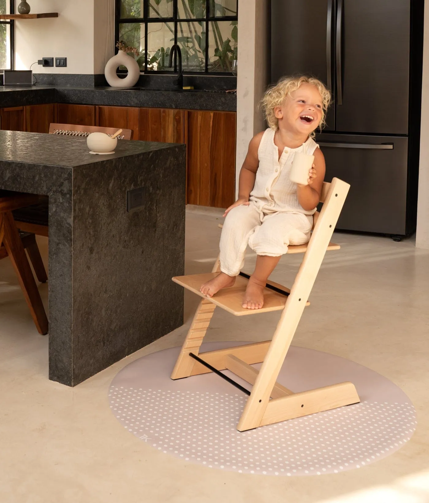 Premium High Chair Splat Mats | Spotted - Clay
