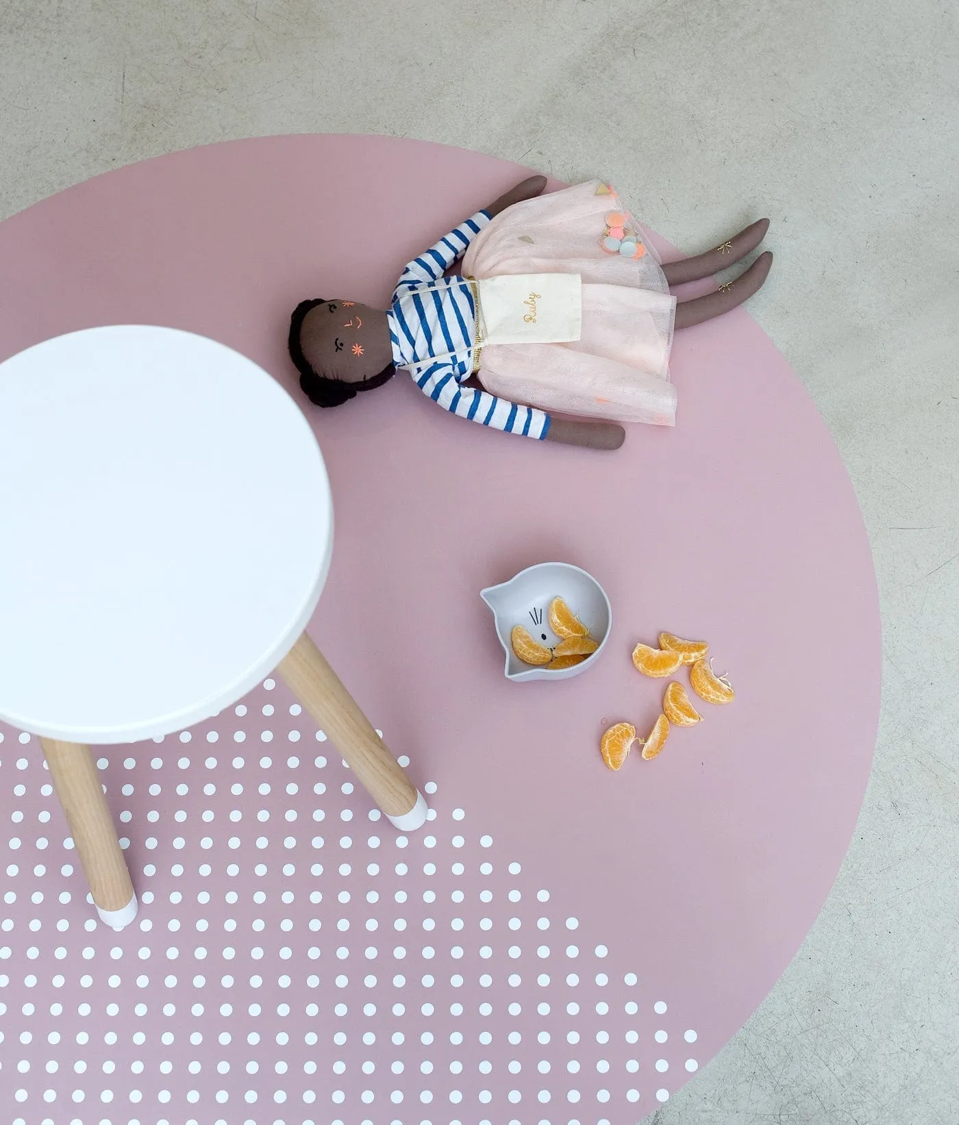 Premium High Chair Splat Mats | Spotted - Dusky Rose