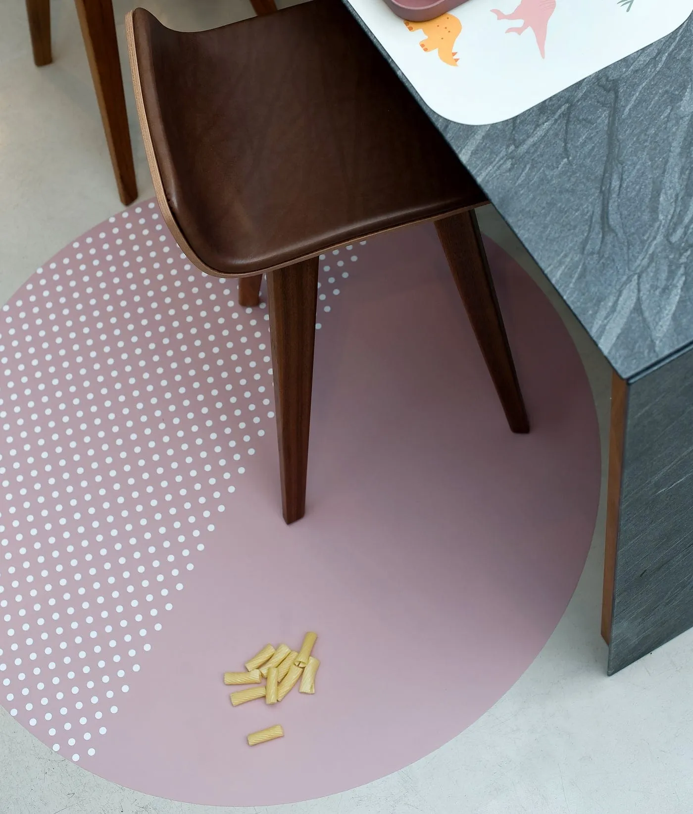 Premium High Chair Splat Mats | Spotted - Dusky Rose