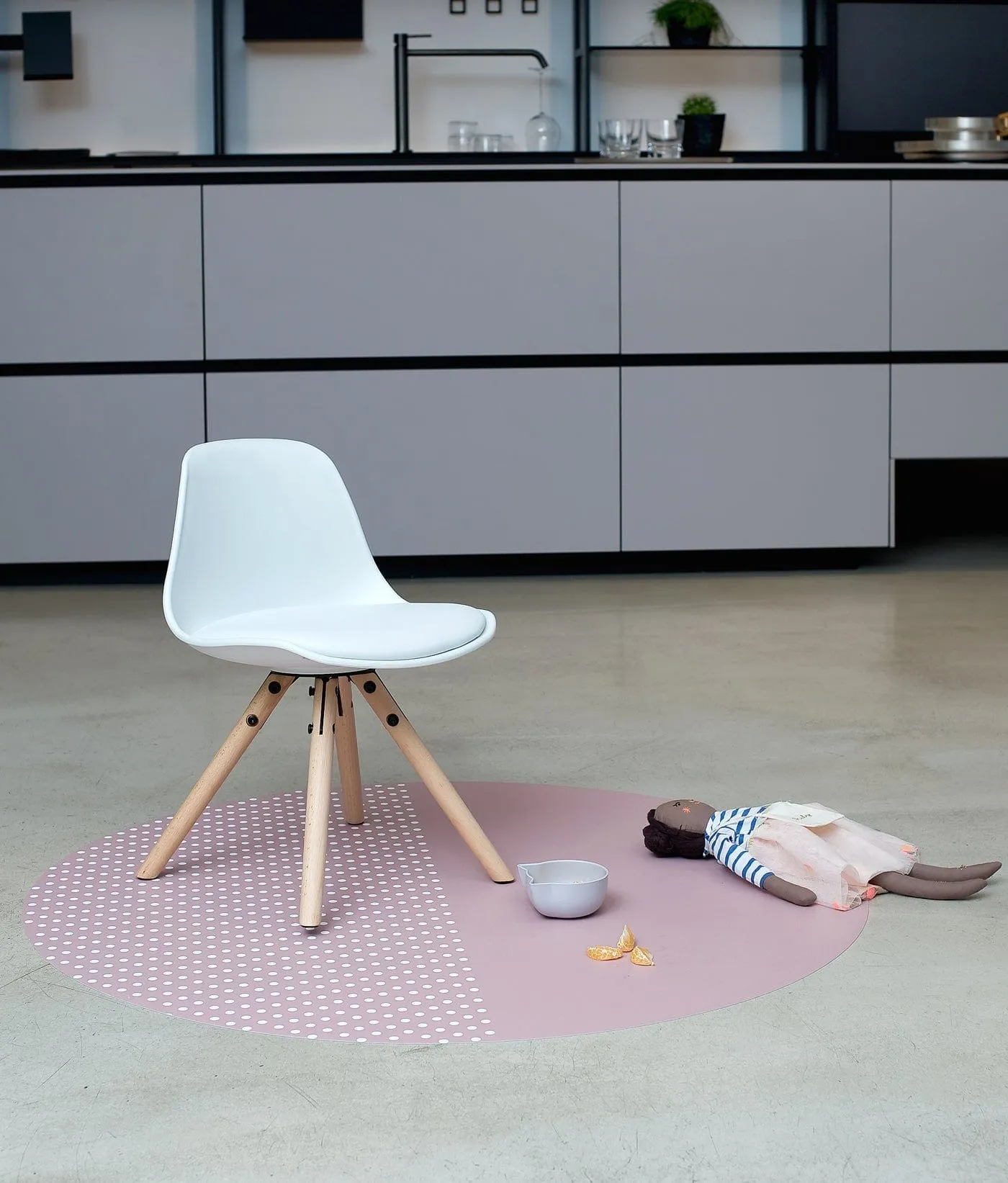 Premium High Chair Splat Mats | Spotted - Dusky Rose