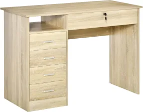 ProperAV Extra Home Office Desk with Lockable Drawer & Storage Shelf