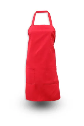 Red Bib Apron (3 Pockets)