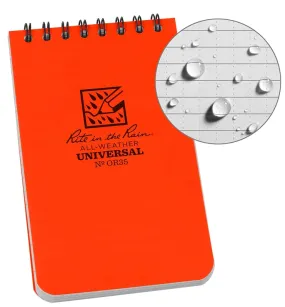 Rite in the Rain OR35 Pocket Sized Notebook, Universal Pattern Sheet, 3 x 5 in Sheet, 50-Sheet, Gray Sheet :EA: QUANTITY: 1