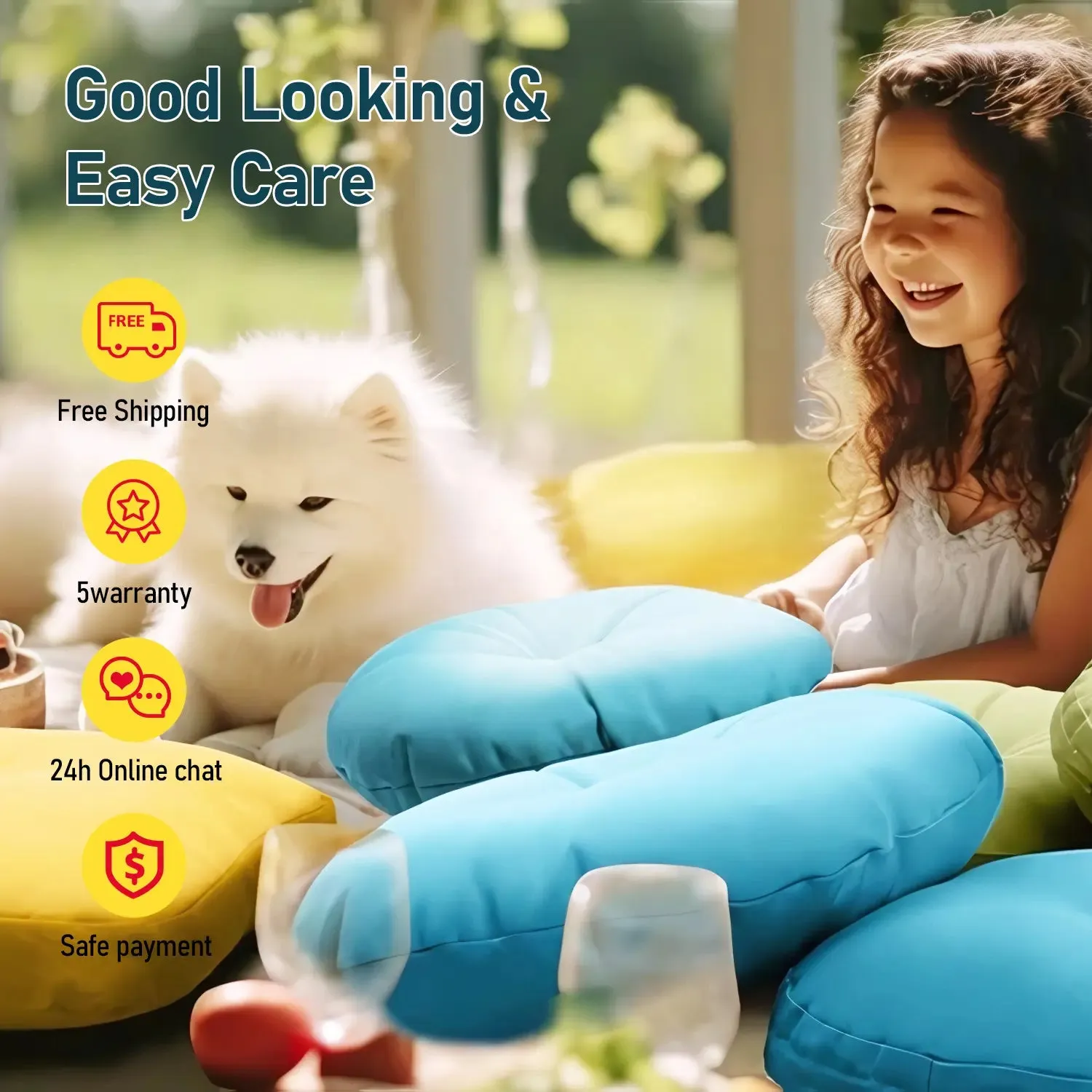Rulaer® Custom Seat Cushion Pad Cover Indoor Outdoor
