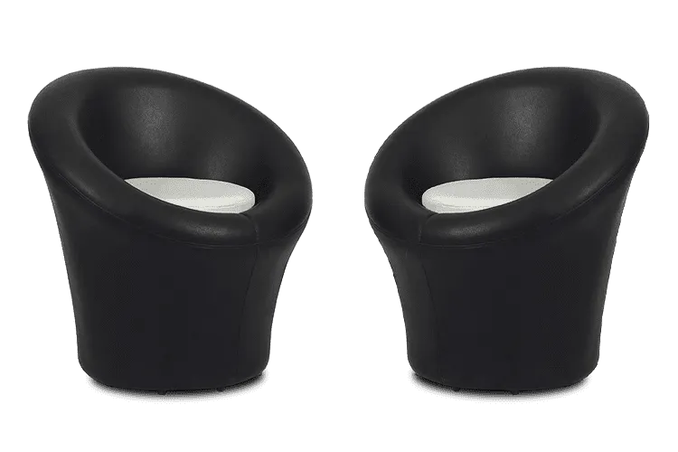 Set of 2 StagLove Round Chairs Black