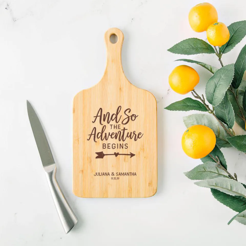 So The Adventure Begins Wedding Bamboo Charcuterie Boards