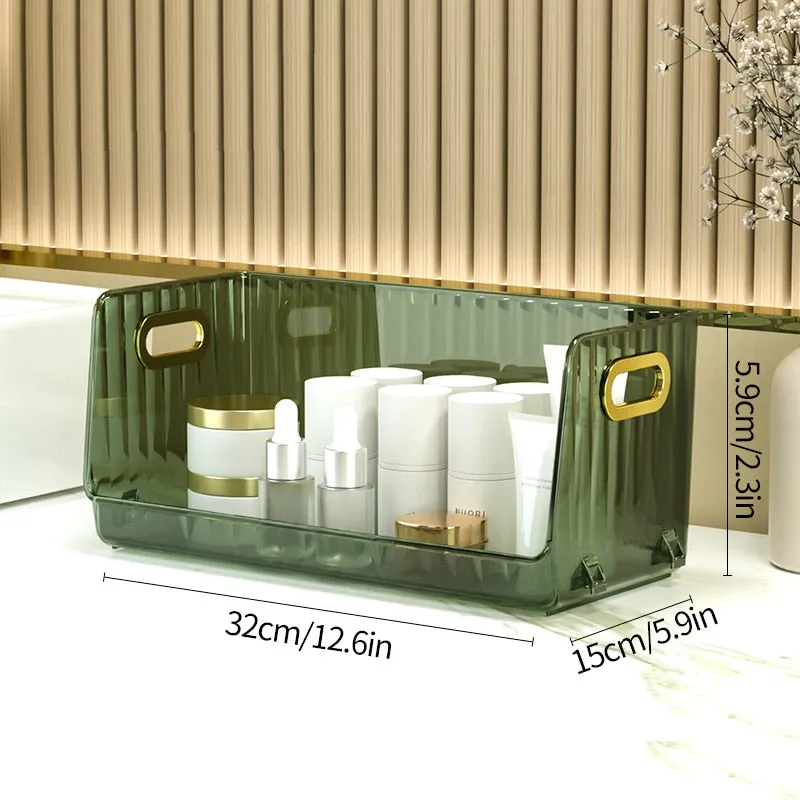 Stackable Desktop Storage Box Organizer Cosmetic Storage Box Cosmetic Storage Box Mask Storage Box Bathroom