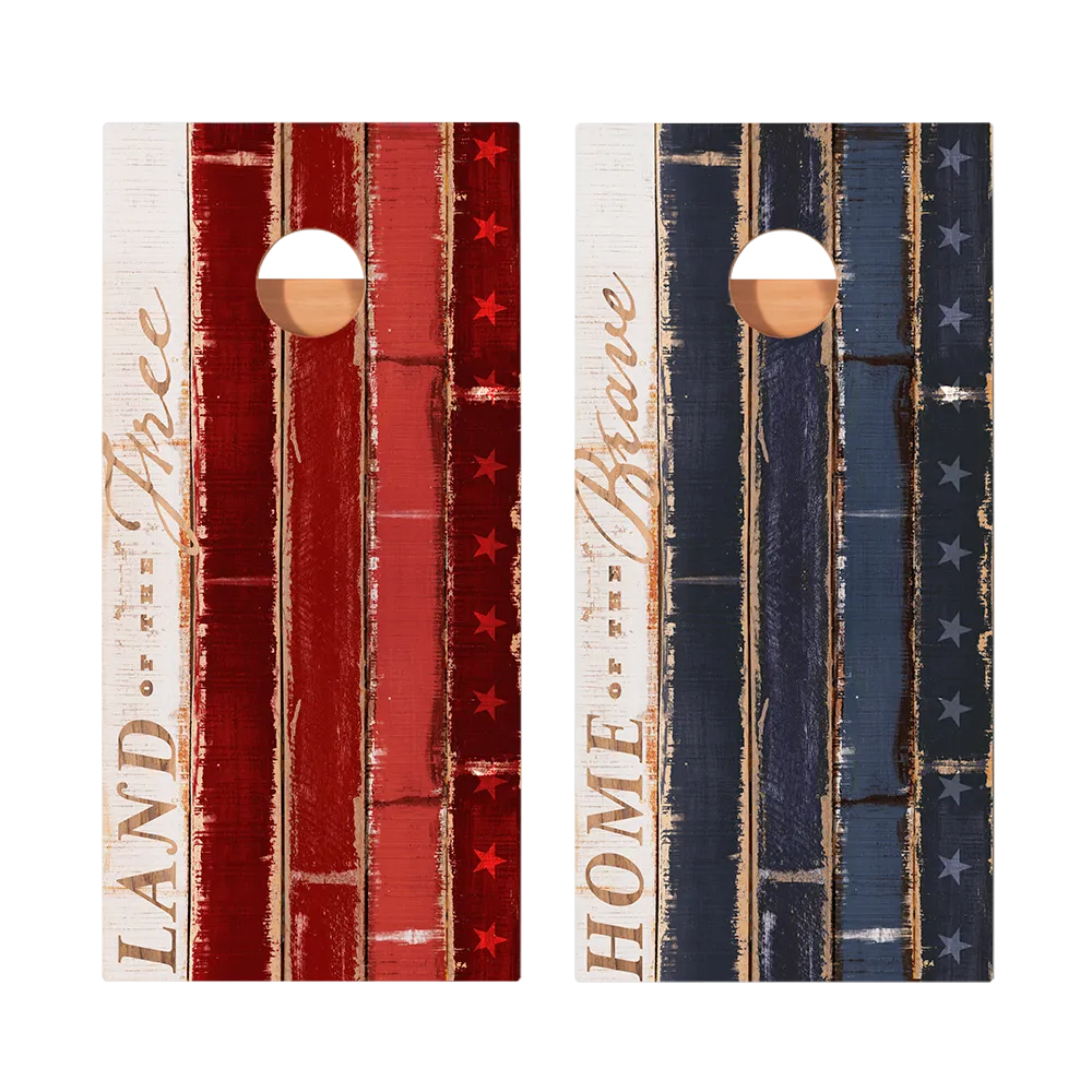 The Free And Brave Star Cornhole Boards