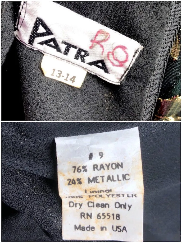 Vintage Patra Black Chiffon Dress