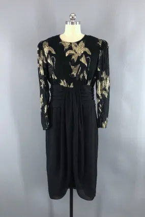 Vintage Patra Black Chiffon Dress
