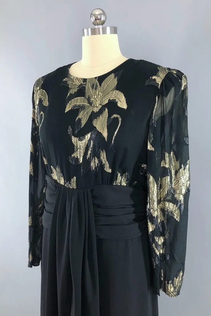 Vintage Patra Black Chiffon Dress