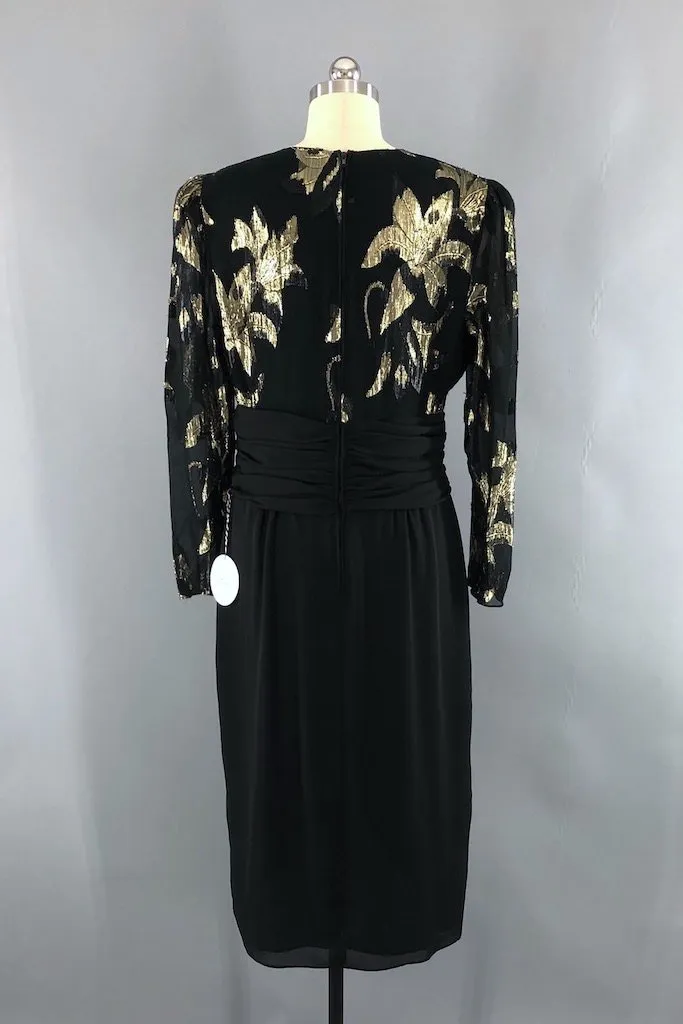 Vintage Patra Black Chiffon Dress