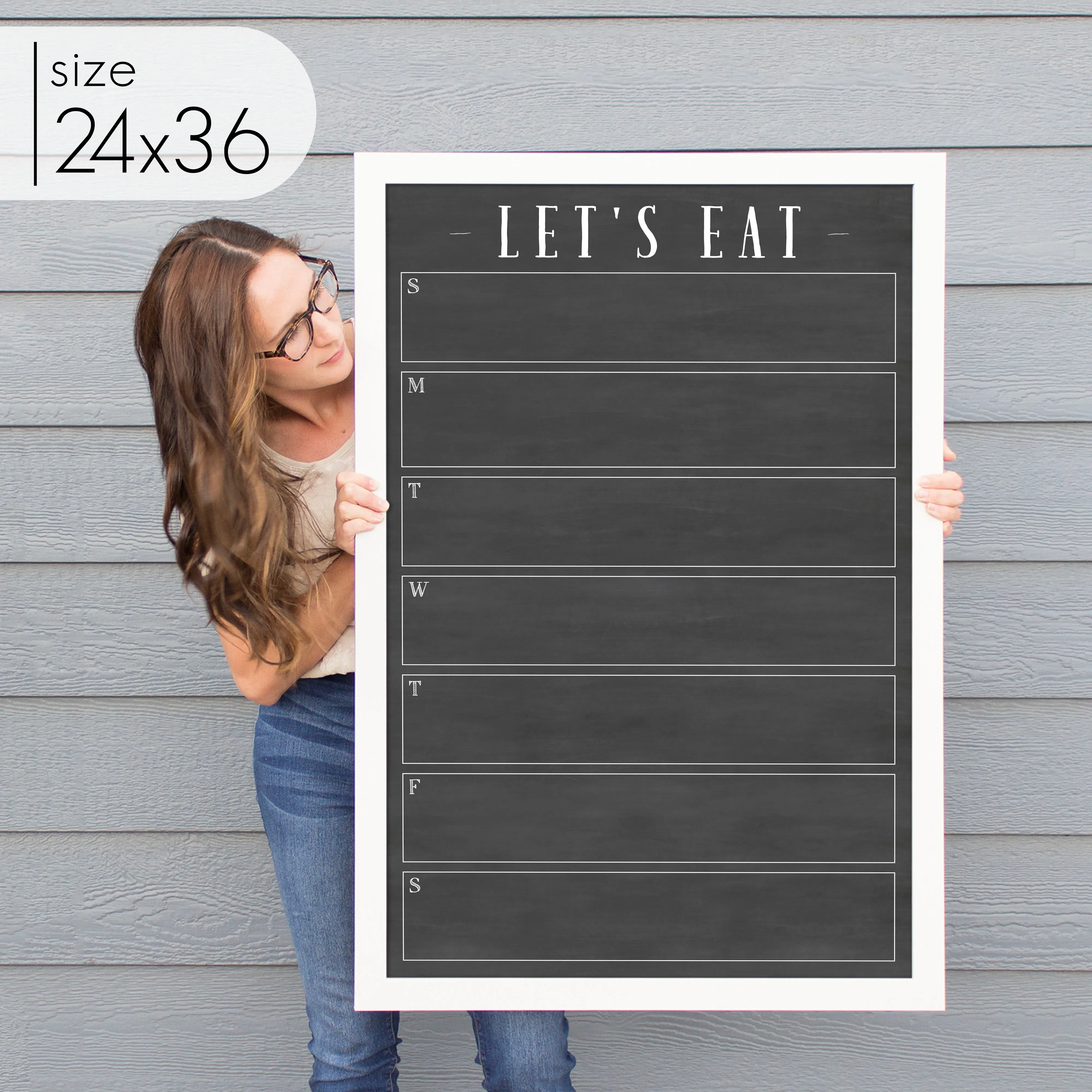 Weekly Framed Chalkboard Calendar | Vertical Swanson