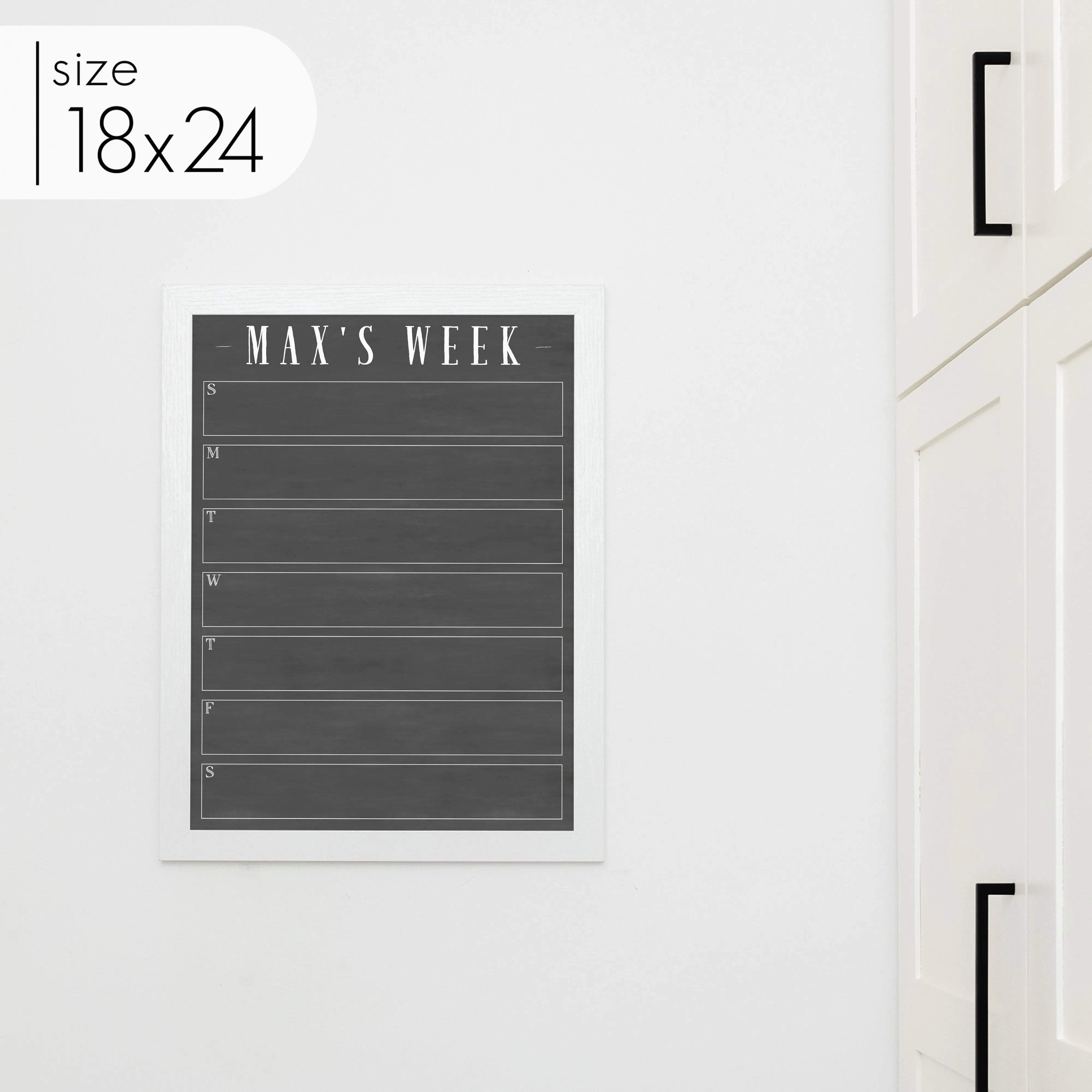 Weekly Framed Chalkboard Calendar | Vertical Swanson