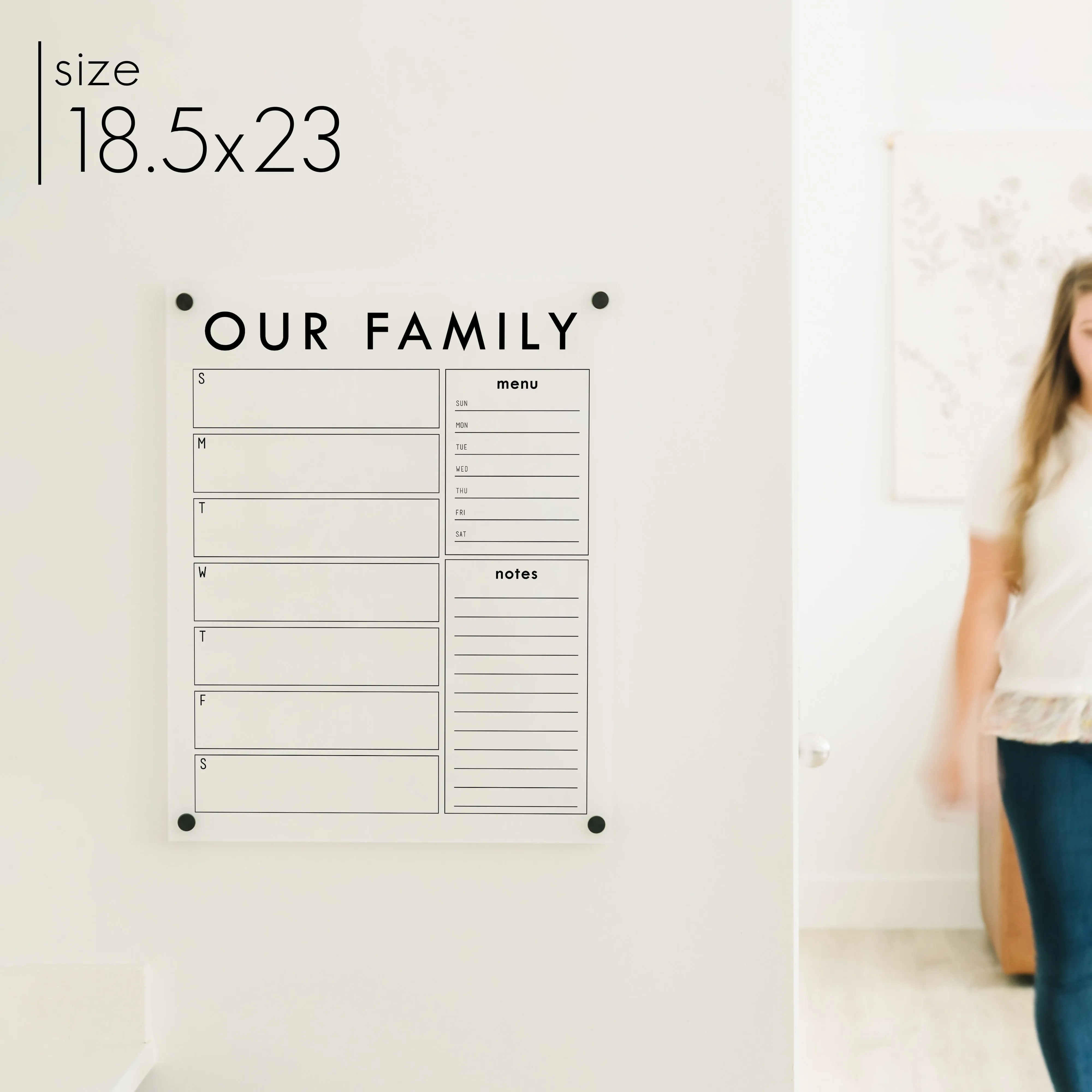 Weekly Frosted Acrylic Calendar   2 Sections | Vertical Multi-Style