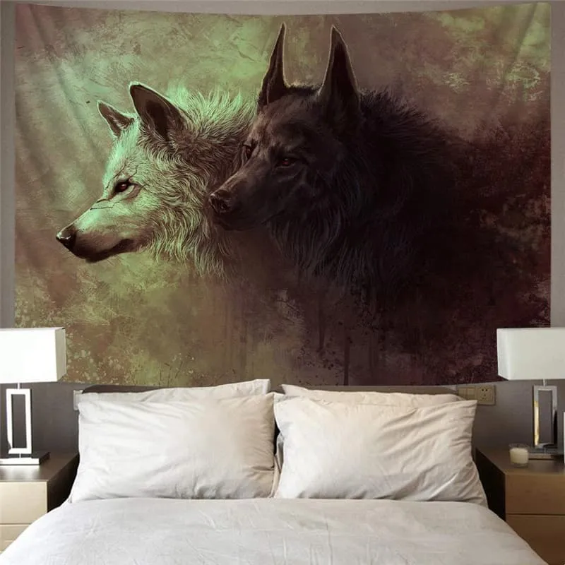 Wolf Tapestry Animal Rug Wall Anime Wall Tapestry Love Home Tapestrys Lovers Tenture Mandala