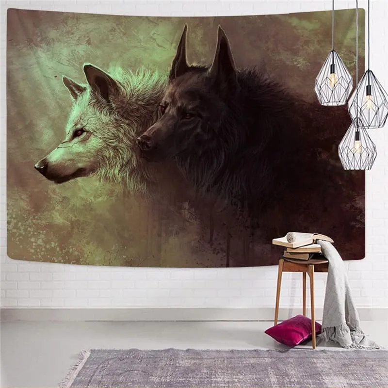 Wolf Tapestry Animal Rug Wall Anime Wall Tapestry Love Home Tapestrys Lovers Tenture Mandala