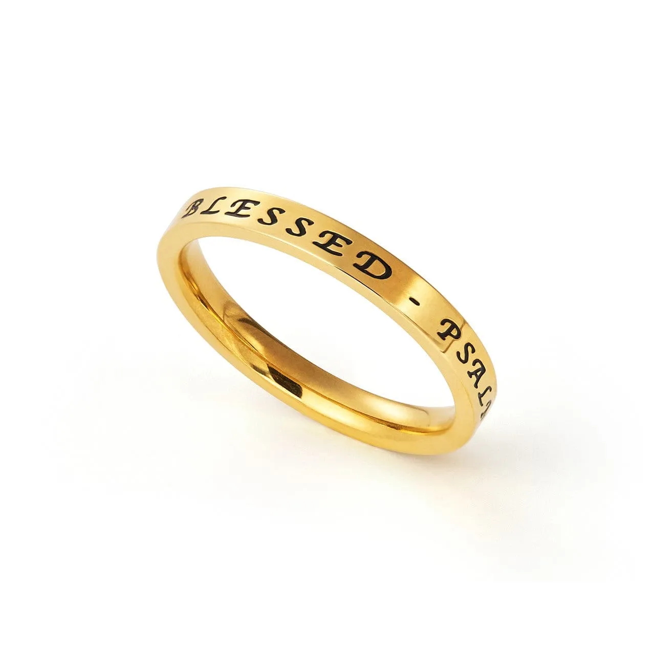 Women's Gold Tone Blessed Ring - Psalms 34:8