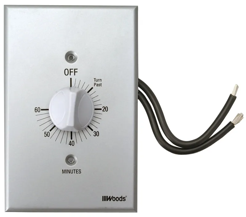 Woods 59719 Countdown Timer, 20 A, 125 V, 2500 W, 60 min Time Setting, Gray :CD 1: QUANTITY: 1