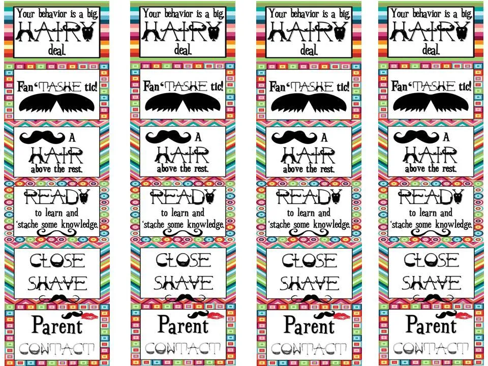 Your Behavior is a Big HAIRY Deal - Mustache Behavior Chart