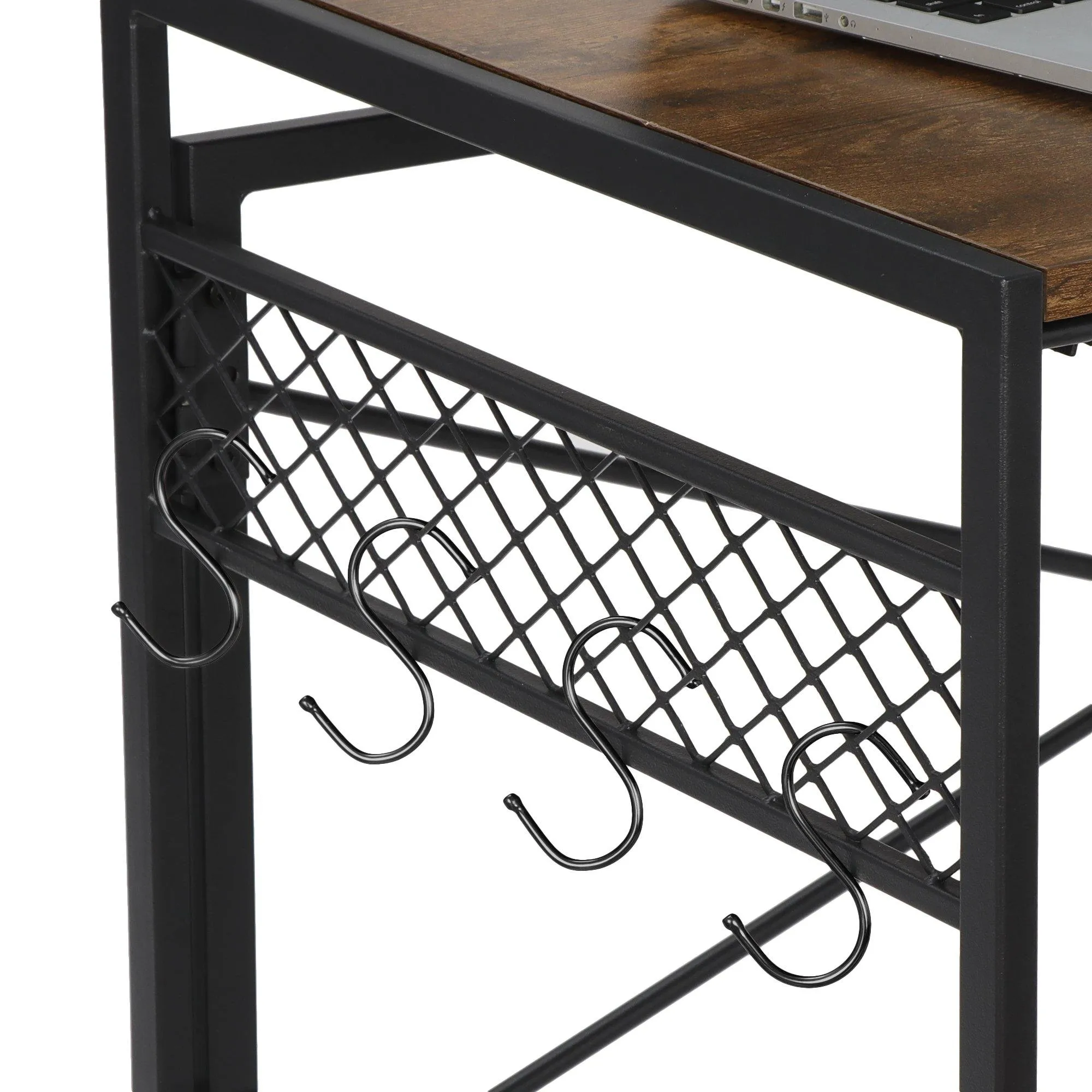 ZENY™ Writing Computer Desk 39 Inch Modern Simple Study Desk with Hooks Folding Laptop Table Notebook Desk Workstation for Home Office